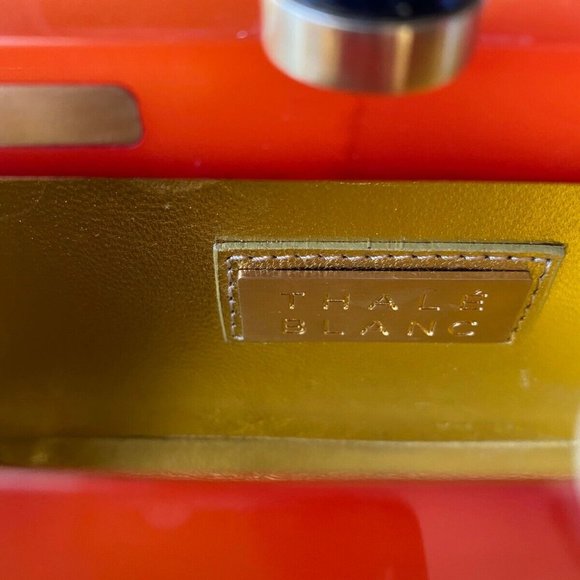 RARE Thalé Blanc Women's Red with Black Pearls Morning Dew Luxe Clutch ($2500) - Picture 7 of 12